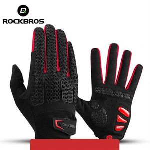 ROCKBROS Luvas de ciclismo à prova de vento com tela sensível ao toque para andar de bicicleta MTB Luvas térmicas quentes para motocicleta inverno outono luvas de bicicleta P0255V