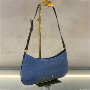 новый французский нишевый дизайн, дизайнерская сумка подмышками, джинсовая сумка-хобо премиум-качества, кожаная сумка-хобо Bisou, свадебная сумка под подмышками, женская сумка 231215/240115