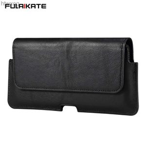 Bolsas de telefone celular FULAIKATE 5.5-7.2 Couro Genuíno Universal Phone Bag Mens Cintura Cinto Bolsa Business Bolso Portátil Celular Coldre YQ240131