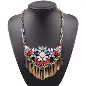 Necklace Earrings Set Arrival Design Fashion Brand Colorful Crystal For Women Gold Color Chain Chunky Statement Wholesale