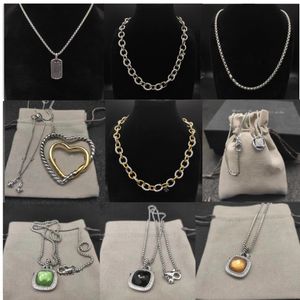 DY-Designer-Herz-Anhänger-Halsketten für Damen und Herren, beliebt aus 925er Sterlingsilber in Europa, Amerika, Paaren mit Box, Retro-Madison-Kette, Gold-DY-Halskette, Schmuckgeschenke