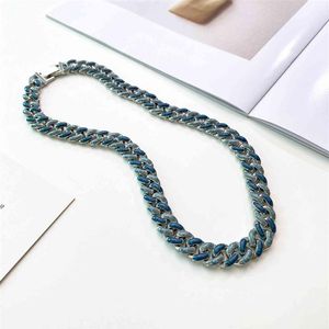 2021 fashion punk Cuba Necklace starry sky blue couple necklace ins fashion hip hop Necklace278Q