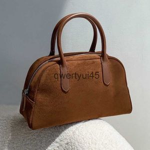 Abendtaschen Boston-Tasche für Damen Luxus-Designer-Taschen und Geldbörse 2023 Neu in Vintage-Kunst-Wildleder Einfache Sout Korea Bowling-Reißverschluss-GeldbörseH24131