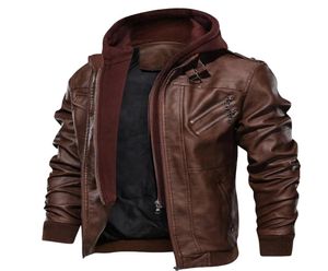 Mens Warm Jacket Winter Motorcycle Leather Jacket Windbreaker Hooded PU Male Outwear Waterproof Jackets And Coats For Men9596079