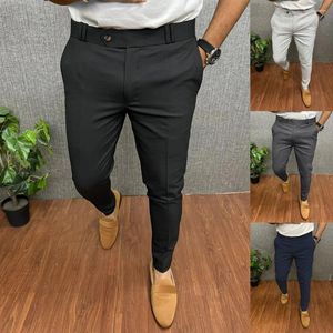 Pantaloni da uomo Uomo Smart Casual Matita Dritto Business Formale Pantaloni Slim Fit da uomo Abbigliamento elasticizzato Pantalon Hombre maschile