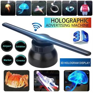 3D Hologram Advertising Display WIFI LED Fan Holographic 3D Pos Videos 3D Naked Eye LED Fan Projector for Store Shop Bar Holida209a