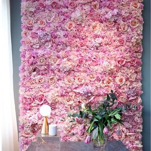 40x60 cm Silk Rose Flower Champagne Artificial Flower for Wedding Decoration Flower Wall Panels Romantic Wedding Backdrop Decor T20257J
