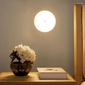 Night Lights Human Body Induction Strip Nightlight LED Lamp Circular Corridor Wardrobe Bedside