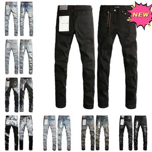 Lila jeans 2024 byxor herr designer jeans rak ben låga stigning byxor rak design retro streetwear casual sweatpants denim last höft svarta byxor