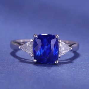 Anel feminino azul escuro cristal zircão diamante branco banhado a ouro anel estudante presente de aniversário moda jóias
