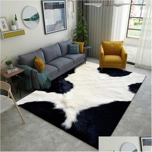 Mattor Creative 3D Leopard/Cow/Tiger Printed Carpet Super Soft Non-Slip Bedroom Living Room Area Rug Home Decoration Mat Fur Drop de Dhkzk