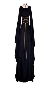 Medieval Women039s Solid Vintage Abito gotico vittoriano Abiti rinascimentali da nubile Abito lungo retrò Costume cosplay per Hallowee4511154