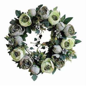 40cm Large Door Wreath Artificial Flower Topiary Outdoor Indoor Hanging Decor305z