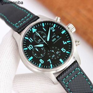 IWCity for Luxury Men Big Pilot Chronograph Plist Watches 9ZV2高品質の機械的UHRすべての機能バック透明モントレIW Luxe