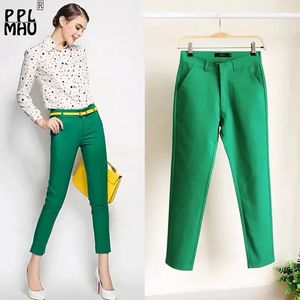 Modna Kostka Kombinezon Pants Office Pencil Pantalones 8 Kolor Spring High talia Women's Capris Basic Slim Work Moders 240129