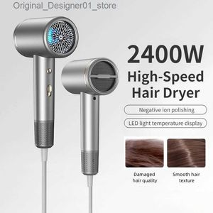 Hair Dryers Professional High Speed Ionic Hair Dryer 2400W Strong Wind Constant Temperature Hair Care Hair Dryers for Salon Home Travel Q240131