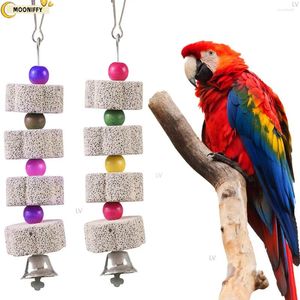 Andere Vogelbedarf Stein Mineral für Ornament Papagei Haustier Käfig Spielzeug Schleifen Blumenform Kauen Biss Hang Style Sittich