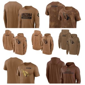 Hoodie Arizona''Cardinals''Men Women Youth''Brown 2023 Salute To Service Club Pullover Hoodie