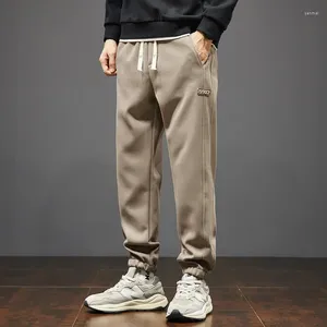 Мужские брюки зимние с мелкозернистым принтом, многофункциональные уличные ветрозащитные леггинсы в корейском стиле