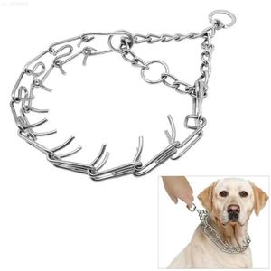 Coleiras de cachorro trelas de aço inoxidável pet prong colar pastor alemão ajustável liga prong grande cão treinamento pet estimular corrente choke colar quente