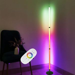 Modern Led Zemin Lambası RGB Işıklar Renkli Yatak Odası Yemek Odası Atmosfer Aydınlatma 360 Derece Kulüp Ev Kapalı Dekor Ayakta Light169G
