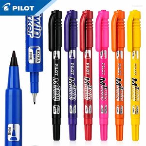 1Pcs Japan Pilot Color Double-Headed Marker Oily Quick-Dry Painting Art Hook Pen SCA-TM Bright Waterproof