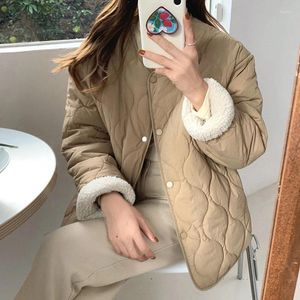 Women's Down Winter Fashion Outwear Casual Jackets Solid Tops All-Match Simple Fresh Stylish Warm Women Coat Loose Thicken 2024