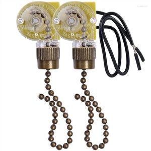 Smart Home Control Ceiling Fan Light Switch Zing Ear ZE-109 Two-Wire With Pull Cords For Fans Lamps 2Pcs Bronze