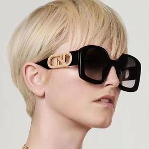 Sonnenbrille Quadratische Frauen Vintage Großen Rahmen Sonnenbrille Übergroße Brillen Design Dame Shades Lentes De Sol Mujer