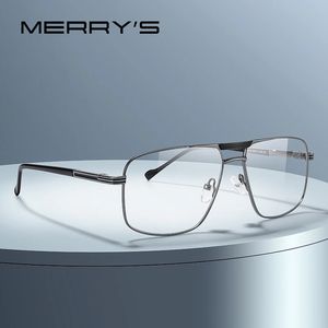 Merrys Tasarım Erkekler Klasik Kare Gözlük Optik Çerçeve Lüks Çift Köprü Reçete Çerçeveleri Optik Gözlükler S2012 240119