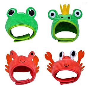 Dog Apparel Cat Cap Hat Funny Gato Crab Frog Dress Costume Christmas Cosplay Warm Headdress Puppy Accessories Pet
