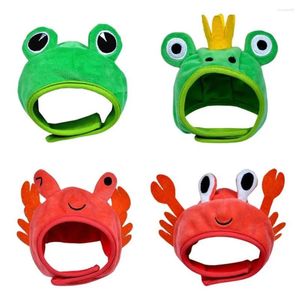 Hundkläder Cat Cap Hat Funny Gato Crab Frog Dress Costume Christmas Cosplay varm huvudbonad valp tillbehör husdjur