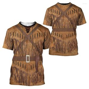 Męskie koszulki Tshirt Western Cowboy Graphic 3D drukowane koszulki Kobiety/mężczyźni Krótkie rękawie Hip Hip Tee Harajuku Tops Fashion Tshirt