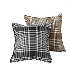 Pillow Britanica Plaid Washed Cotton Pillowcase 45X45CM Yarn Dyed Pattern Modern Fashion Sofa Couch Covers