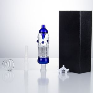 Glassvape666 NC021 Arm Tree Perc Dab Rig Стеклянные трубки Барботерный бонг Коробочный набор 14 мм Титановая кварцевая керамическая чашка для воска для ногтей Красочные водонепроницаемые бонги диаметром 32 мм с защитой от разливов