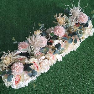 Silk Peony Rose Artificial Flower Row Diy Wedding Flower Wall Arrangement Decor Wedding Iron Arch Backdrop Garland 50 100CM2522