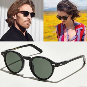 Sonnenbrille RUND Polarisierte Sonnenbrille Mann Johnny Depp Sonnenbrille Frau Marke Vintage Acetat Autobrille LEMTOSH Nachtsichtbrille mit Box IFEP