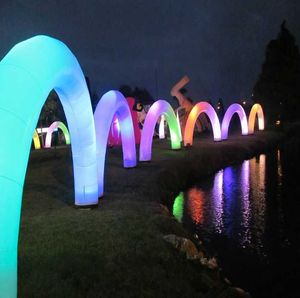 8m Hor Wandous Outdoor Reflatoble Rainbow Door/Lighting Arch z RGB Light