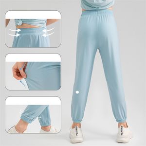 LU YOGA Kids Jogger Pants High midja mjuka barn dragkammare Training Lady Jogging Pants LL33313