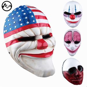 Máscaras de palhaço para festa de máscaras Palhaços assustadores Máscara Payday 2 Halloween Máscara horrível 4 estilos Halloween Party Masks2064