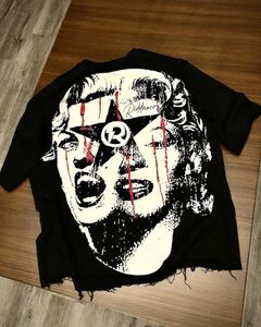 Gotisk punk överdimensionerad grafik t -skjortor y2k topp hiphop harajuku kortärmade män kvinnor förlorar mångsidig t -shirt streetwear 240129