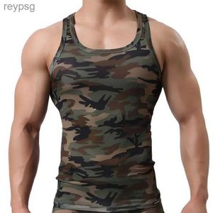 Men's Tank Tops CLEVER-MENMODE Quick Dry Men Tank Top Undershirt Sleeveless Shirt Fitness Camouflage Singlet Bodybuilding Vest Elastic Clothing YQ240131