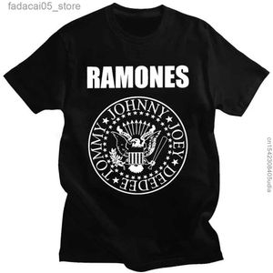 Homens camisetas Fghfg Womens Fghfg Ramone Seal Gráfico Womens T-shirt Punk Rock Fghfg Forest Hills Álbum Unisex Homens Mulheres Camiseta Q240131