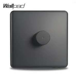 Smart Home Control Wallpad Black Metal Steel Panel EU Standard With Claws Fit Round Box LED Light Dimmer Wall Switch Brightness Regulator