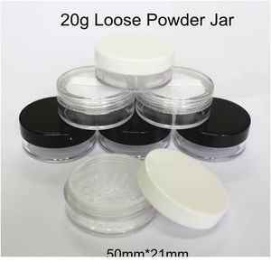 30 pz / lotto 20 g Barattolo vuoto in polvere sciolta con setaccio soffio 20 ml Custodia in plastica compatta per trucco Strumenti Contenitori Pot Trave qylhAI357c