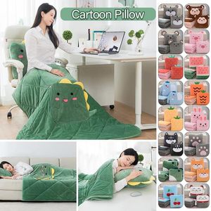 Decken 2in1 Plüsch Cartoon Kissen Reisedecke Quilt Falten Auto Büro Nickerchen Sofa Home El Dekor für Herbst Winter Warm