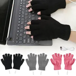 Fahrradhandschuhe, USB-beheizt, wiederaufladbar, Heizhandschuhe, Winter, waschbar, halbe Handwärmer, elektrisch, thermisch, für kaltes Wetter