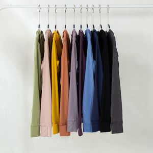 Definir Jaqueta de Yoga Moda Primavera e Outono Apertado Fino Treinamento Esportivo Correndo Ginásio Yoga Jaqueta Cardigan de Cor Sólida lululemonJacket