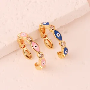 Cluster Rings Style Open Bohemian Rainbow Evil Blue Eye Rhinestone For Women Vintage Women's Ring On Finger Devil smycken gåvor