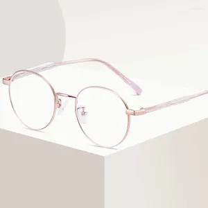 Sunglasses Frames Retro Small Round Frame Women's Ultralight Metal Anti-Blue Light Myopia Optical Prescription Eyeglasses